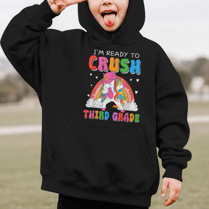 I'm Ready To Crush Third Grade Unicorn Back To School Girls Graphic Kid Hoodie I'm Ready To Crush Third Grade Unicorn Back To School Girls Graphic Kid Hoodie
