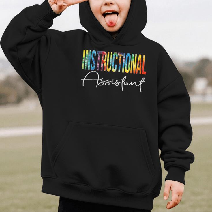 Instructional Assistant Tie Dye Back To School For Work Graphic Kid Hoodie Instructional Assistant Tie Dye Back To School For Work Graphic Kid Hoodie