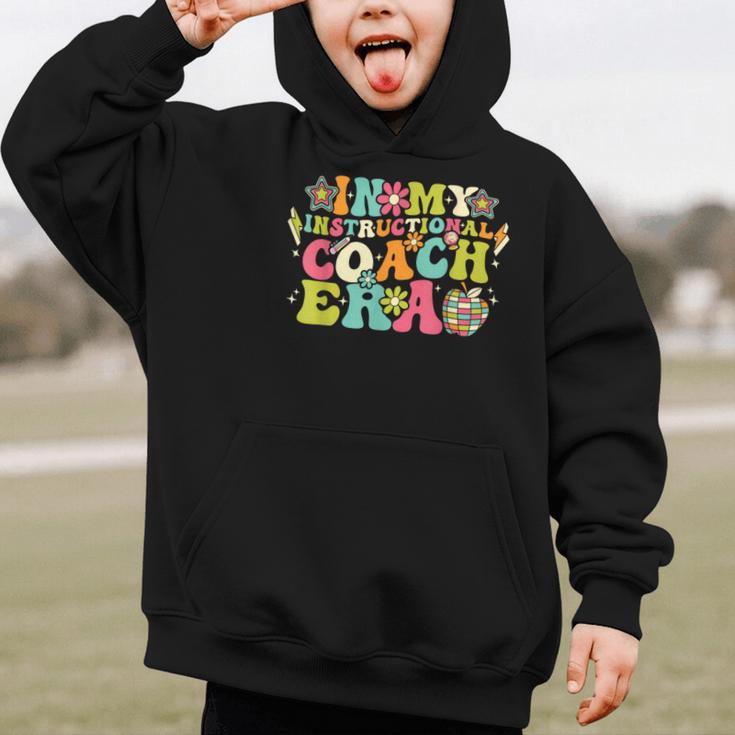 In My Instructional Coach Era Groovy Back To School Graphic Kid Hoodie In My Instructional Coach Era Groovy Back To School Graphic Kid Hoodie