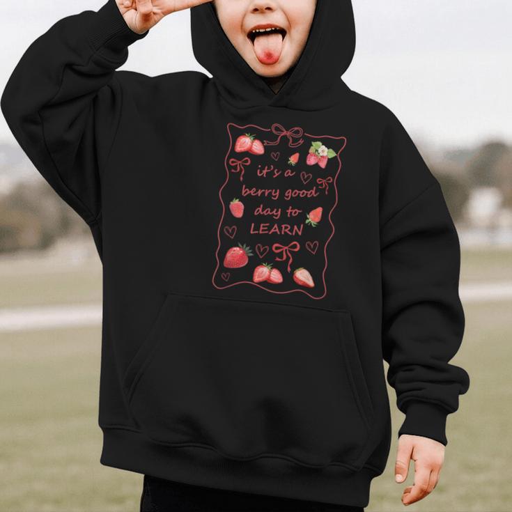 It's a Good Day To Learn Strawberry Back To School Graphic Kid Hoodie It's a Good Day To Learn Strawberry Back To School Graphic Kid Hoodie