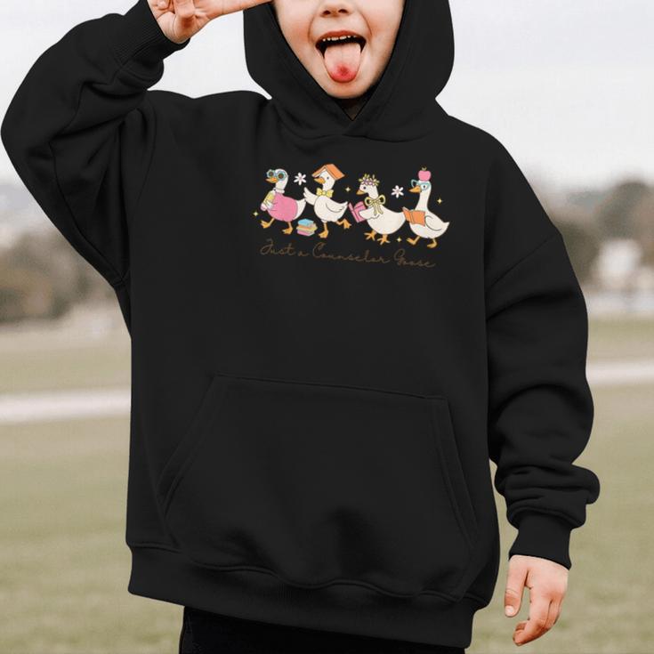 Just a Counselor Goose Back To School Silly Goose Counselor Graphic Kid Hoodie Just a Counselor Goose Back To School Silly Goose Counselor Graphic Kid Hoodie