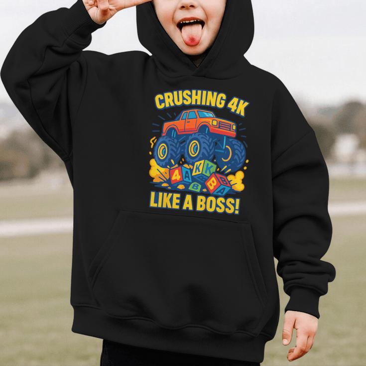 Kids 4k Boys Back To School Shirt Monster Truck Crushing 4k Graphic Kid Hoodie Kids 4k Boys Back To School Shirt Monster Truck Crushing 4k Graphic Kid Hoodie