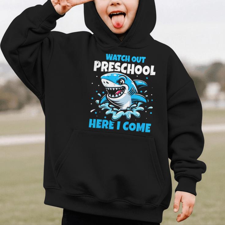 Kids Back To School Watch Out Preschool Here I Come Shark Boys Graphic Kid Hoodie Kids Back To School Watch Out Preschool Here I Come Shark Boys Graphic Kid Hoodie