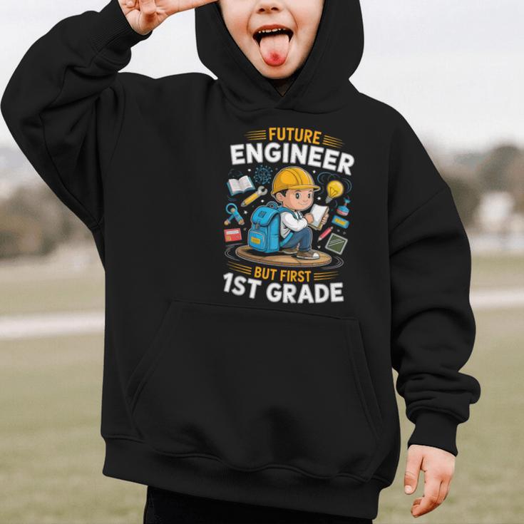 Kids Future Engineer 1st Grade Student Back To School Boys Kid Graphic Kid Hoodie Kids Future Engineer 1st Grade Student Back To School Boys Kid Graphic Kid Hoodie
