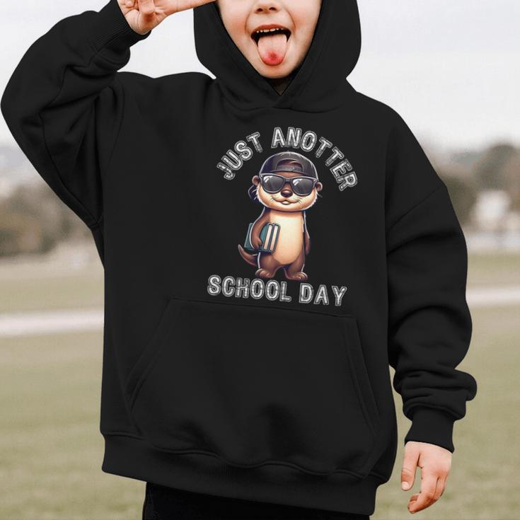 Kids Just Anotter School Day Otter Boys First Day Back To School Graphic Kid Hoodie