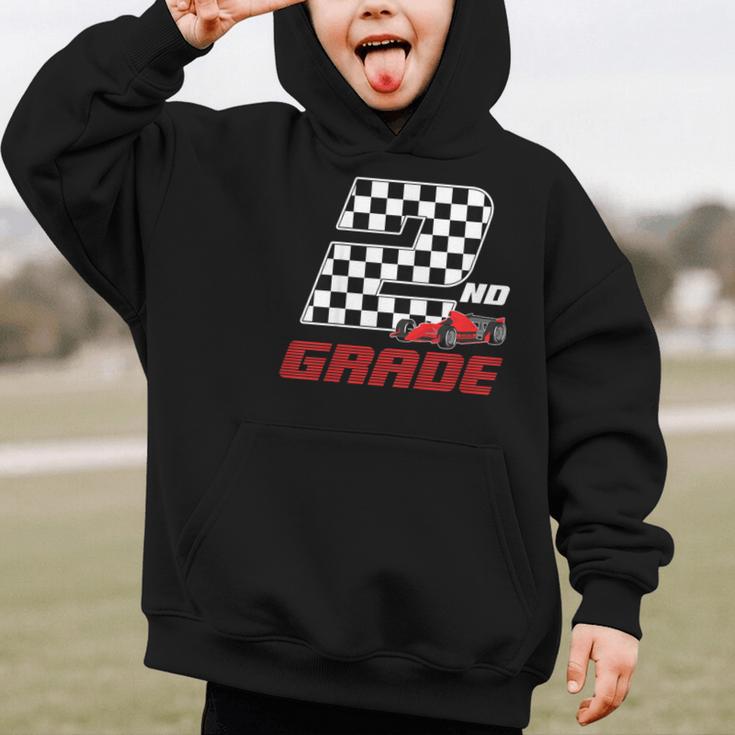 Kids Race Car 2nd Second Grade Boys Cars Lovers Back To School Graphic Kid Hoodie Kids Race Car 2nd Second Grade Boys Cars Lovers Back To School Graphic Kid Hoodie