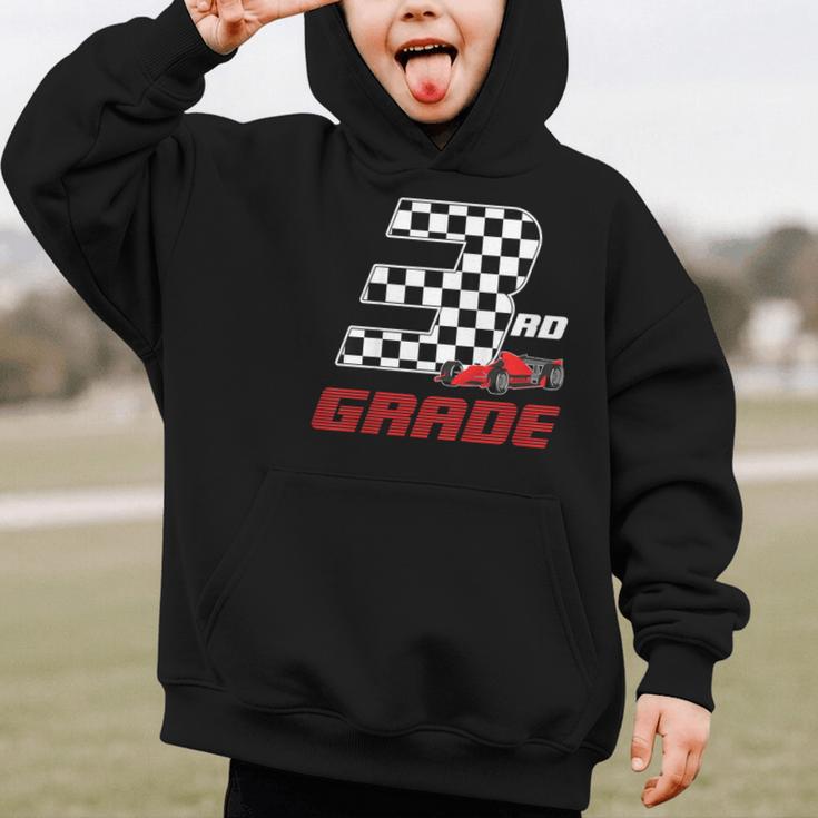 Kids Race Car 3rd Third Grade Boys Cars Lovers Back To School Graphic Kid Hoodie
