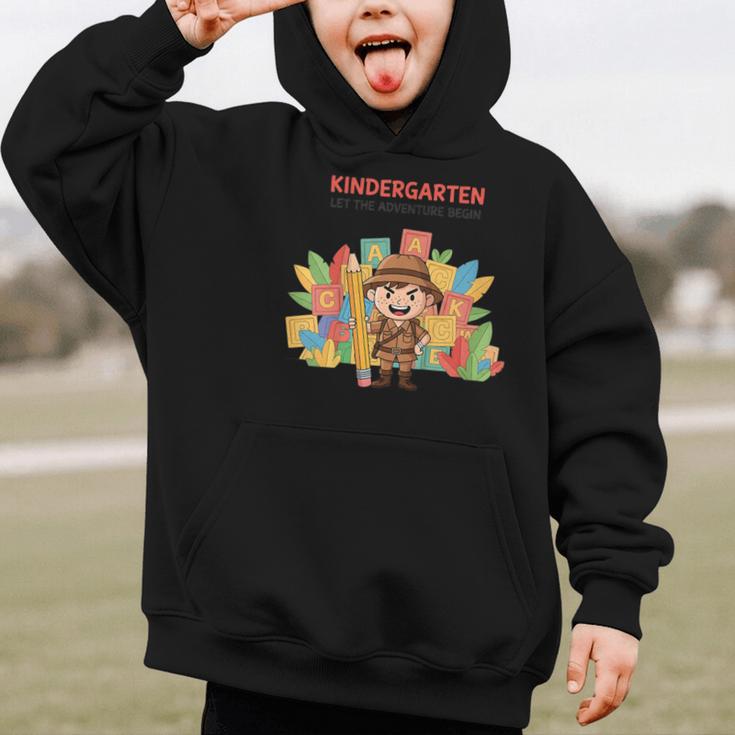 Kindergarten Adventure Explorer Back To School Graphic Kid Hoodie