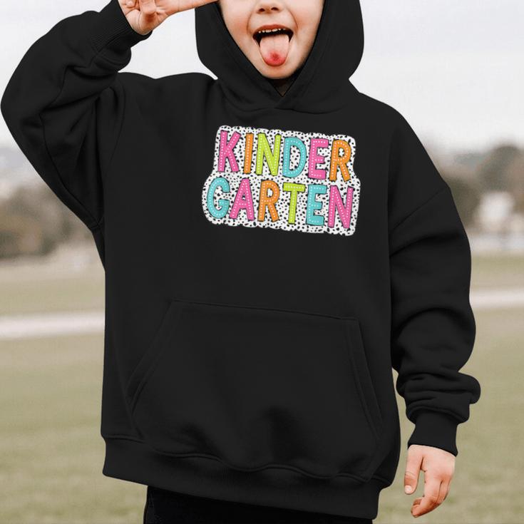 Kindergarten Dalmatian Dots Dream Team Back To School Graphic Kid Hoodie