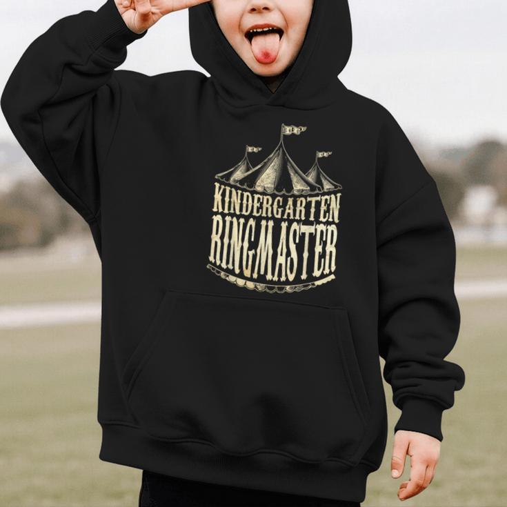 Kindergarten Ringmaster Carnival Back To School Circus Staff Graphic Kid Hoodie Kindergarten Ringmaster Carnival Back To School Circus Staff Graphic Kid Hoodie