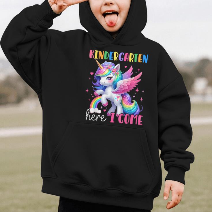 Kindergarten Here I Come Unicorn Girls Kids Back To School Graphic Kid Hoodie Kindergarten Here I Come Unicorn Girls Kids Back To School Graphic Kid Hoodie