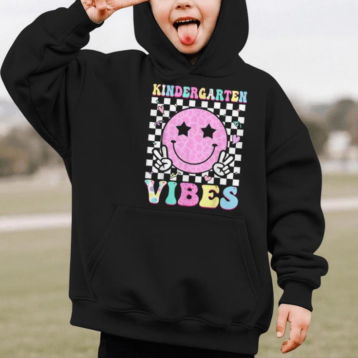 Kindergarten Vibes Groovy Back To School Kinder Girls Kids Graphic Kid Hoodie