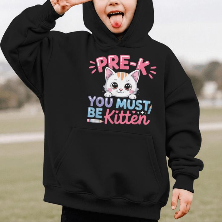 Kitten Back To School Girls Preschool Cat Lover Graphic Kid Hoodie Kitten Back To School Girls Preschool Cat Lover Graphic Kid Hoodie