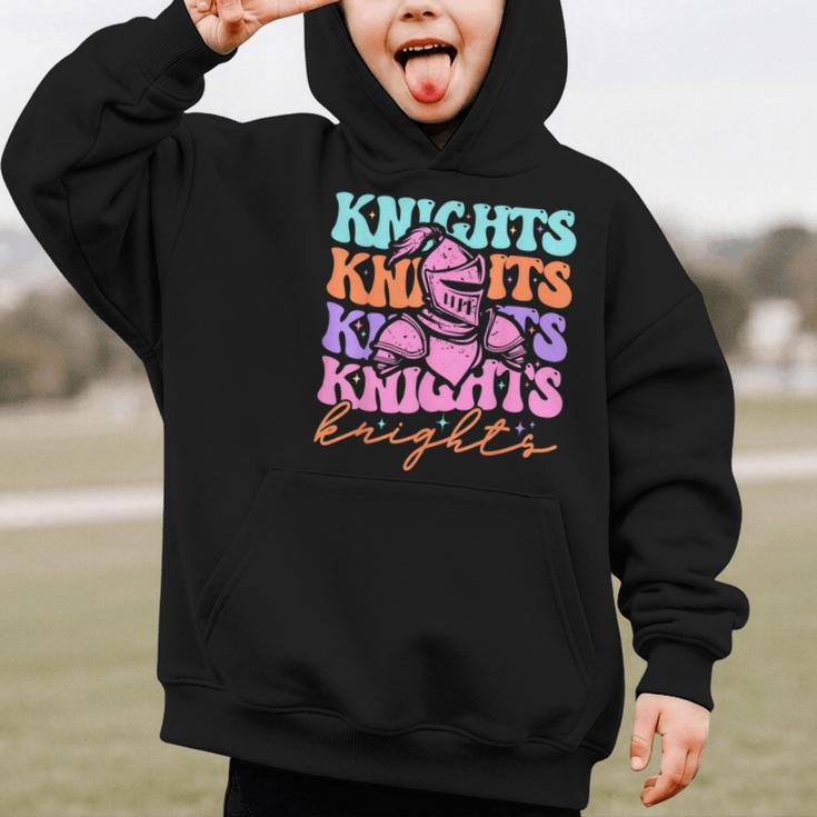Knights Mascot Back To School Spirit Sports Men Women Groovy Graphic Kid Hoodie