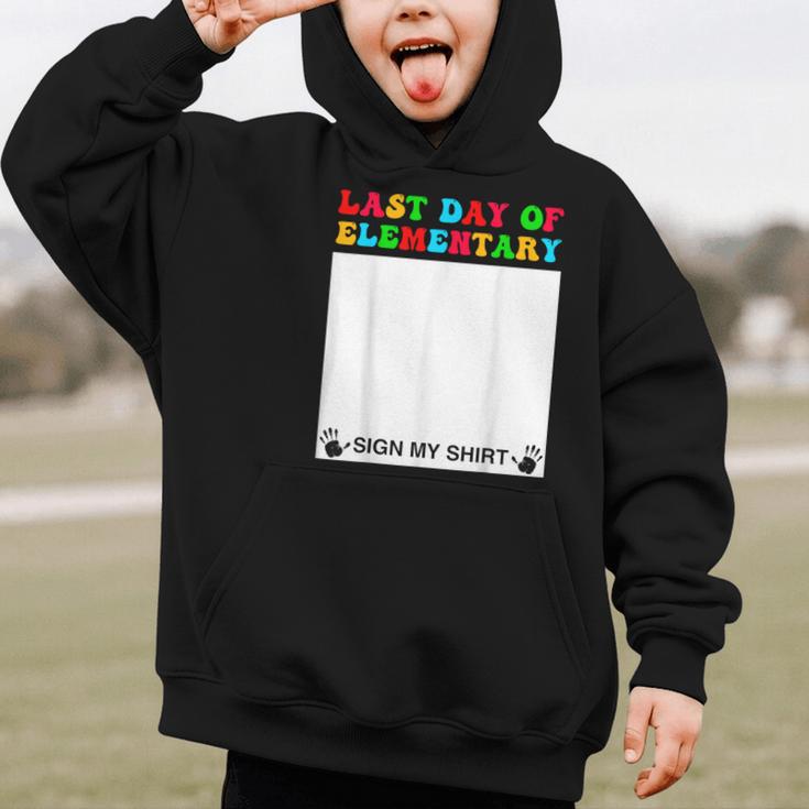 Last Day Of Elementary Sign My Shirt Back To School Graphic Kid Hoodie