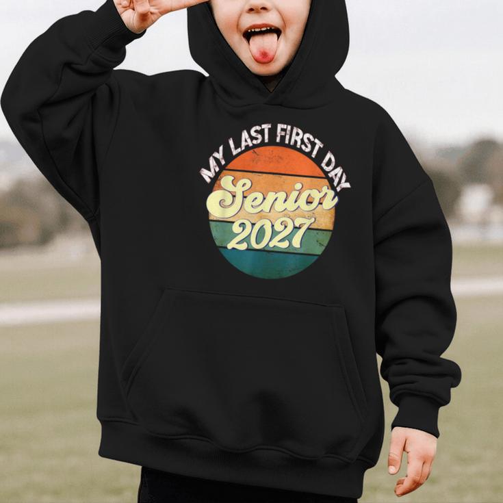 Last First Day Senior 2027 Back To School Class Of 2027 Graphic Kid Hoodie