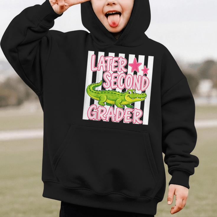 Later Second Grader Cute Alligator Back To School Graduation Graphic Kid Hoodie Later Second Grader Cute Alligator Back To School Graduation Graphic Kid Hoodie