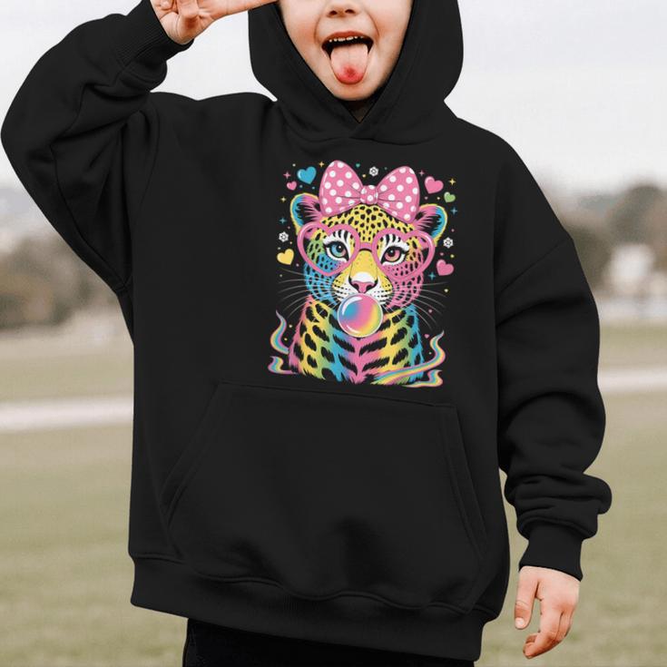 Leopard Glasses Blowing Bubble Gum Back To School Kids Graphic Kid Hoodie Leopard Glasses Blowing Bubble Gum Back To School Kids Graphic Kid Hoodie