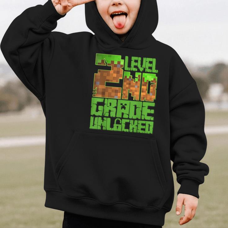 Level 2nd Grade Unlocked Game Pixel Kids Boy Back To School Graphic Kid Hoodie