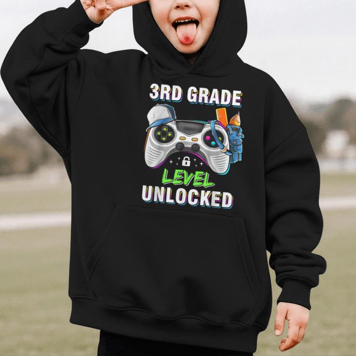 Level 3rd Grade Unlocked Back To School First Day Boys Kids Graphic Kid Hoodie Level 3rd Grade Unlocked Back To School First Day Boys Kids Graphic Kid Hoodie