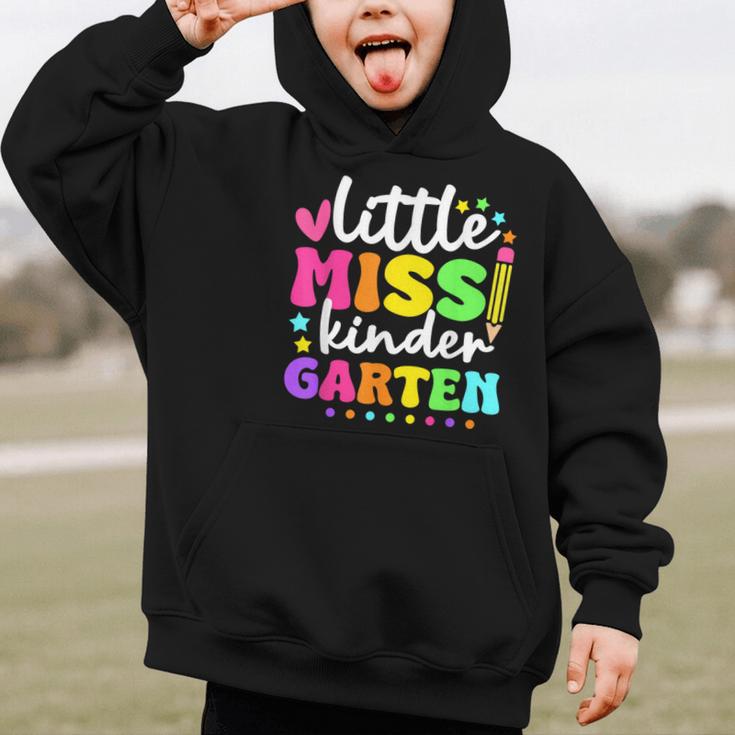 Little Miss Kindergarten Kids Girls Pencil Back To School Graphic Kid Hoodie Little Miss Kindergarten Kids Girls Pencil Back To School Graphic Kid Hoodie
