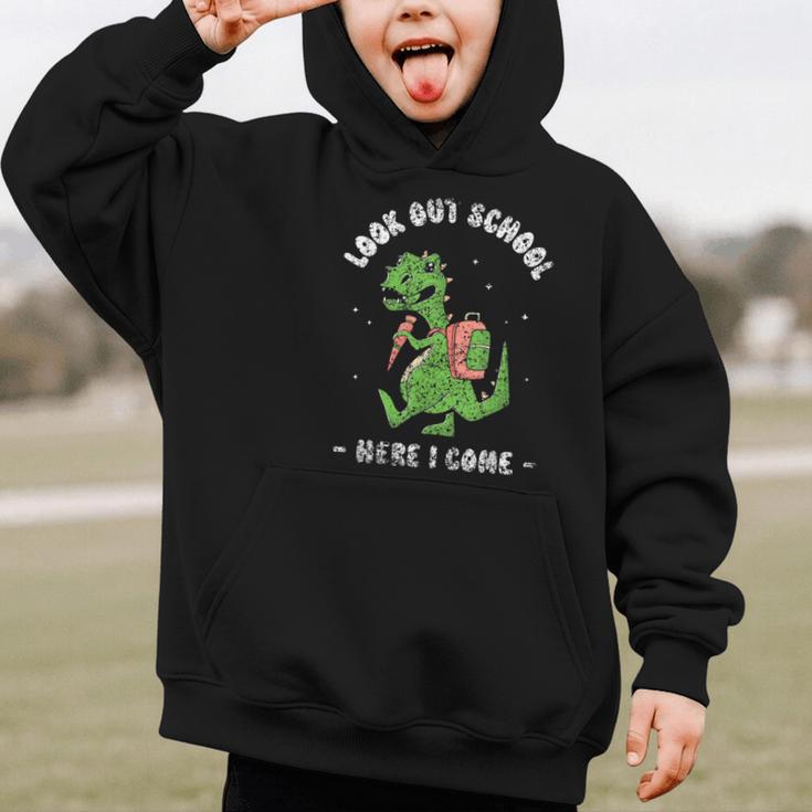 Look Out School Here I Come Grade Kids Pupil Back To School Graphic Kid Hoodie