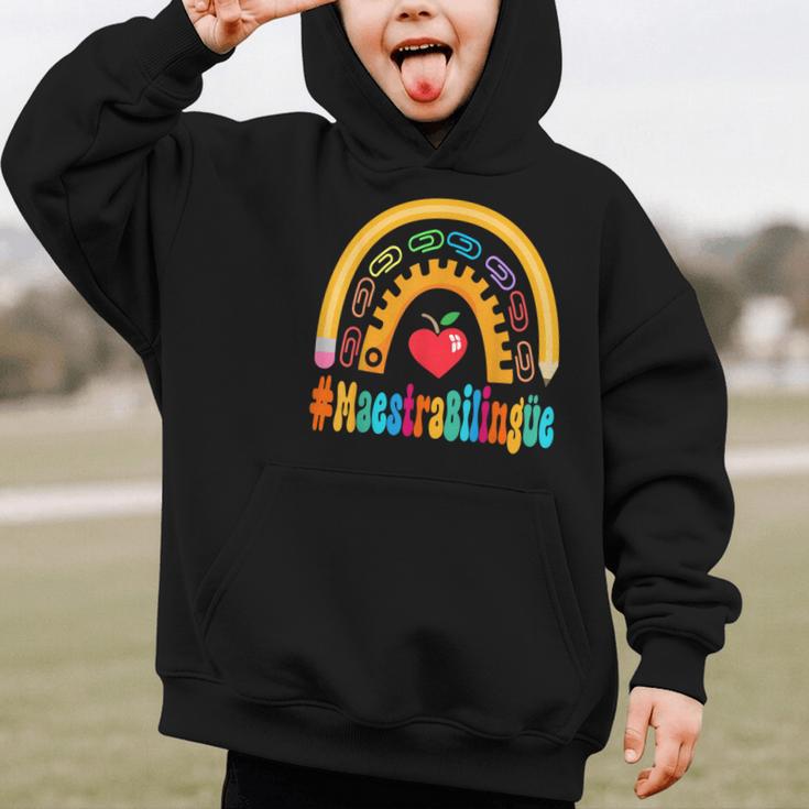 Maestra Bilingüe Appreciation Week Back To School Graphic Kid Hoodie