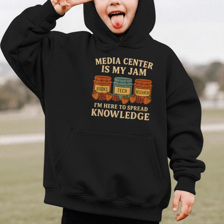 Media Center Is My Jam Library Reading Back To School Graphic Kid Hoodie