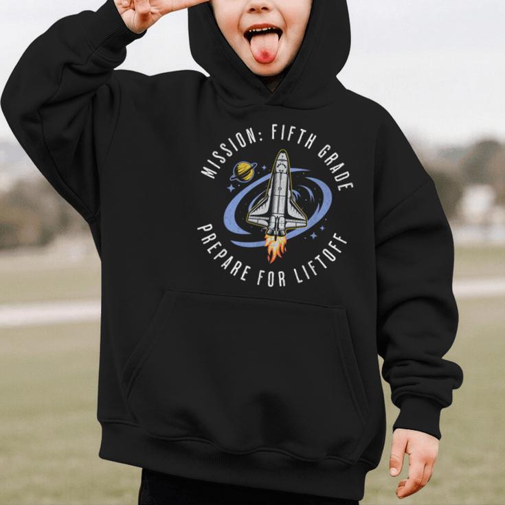 Mission Fifth Grade Space Rocket Back To School VI Graphic Kid Hoodie Mission Fifth Grade Space Rocket Back To School VI Graphic Kid Hoodie