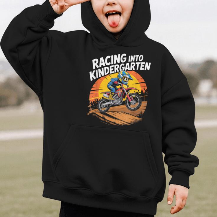 Motocross Back To School Dirt Bike Racing Into Kindergarten Graphic Kid Hoodie Motocross Back To School Dirt Bike Racing Into Kindergarten Graphic Kid Hoodie