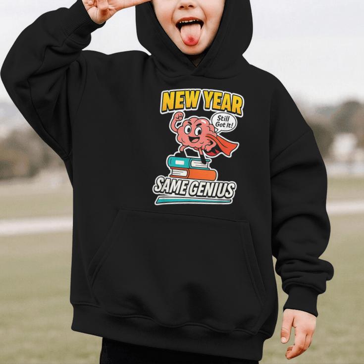 New Year Same Genius Confident Back To School Vibe Graphic Kid Hoodie New Year Same Genius Confident Back To School Vibe Graphic Kid Hoodie