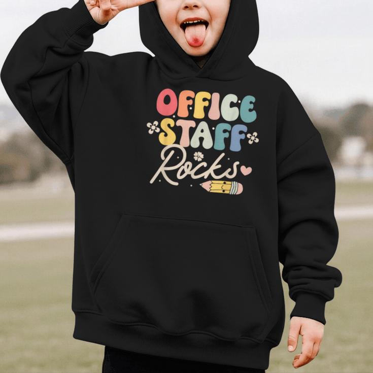 Office Staff Rocks Back To School Secretary Administrative Graphic Kid Hoodie Office Staff Rocks Back To School Secretary Administrative Graphic Kid Hoodie