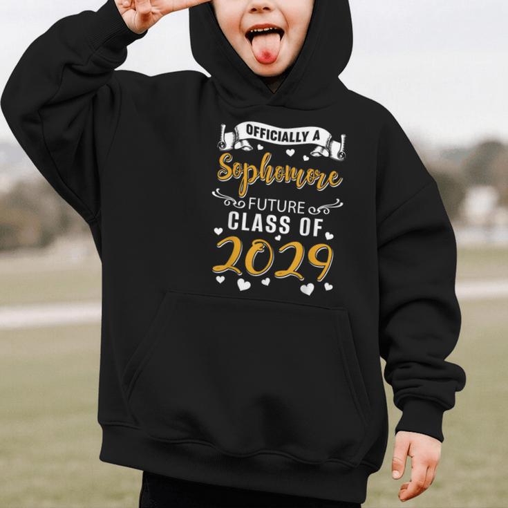 Officially a Sophomore Future Class Of 2029 Back To School Graphic Kid Hoodie Officially a Sophomore Future Class Of 2029 Back To School Graphic Kid Hoodie