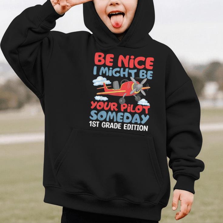 I Might Be Your Pilot First Day Back To School 1st Grade Graphic Kid Hoodie