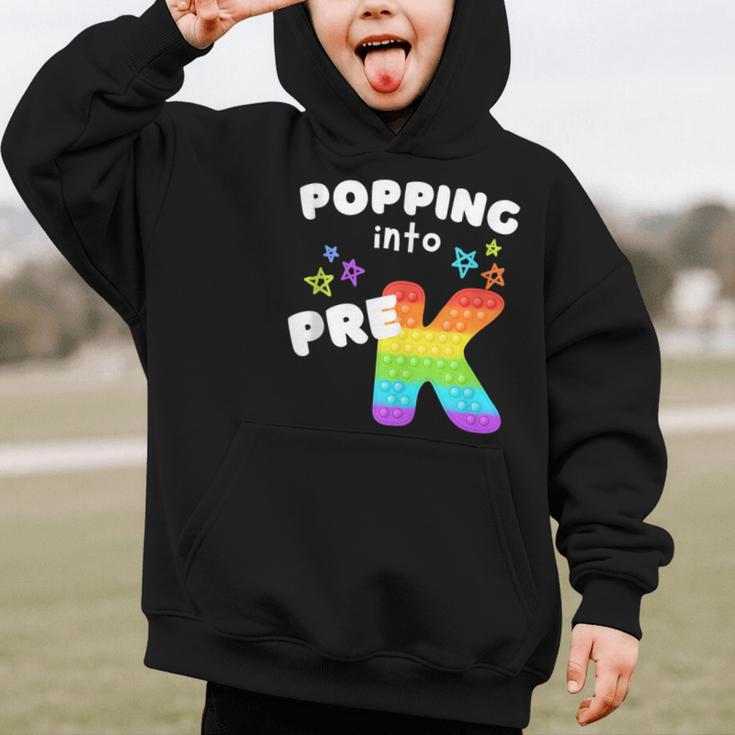 Popping Into Pre K Kid's Back To School Pop It Fidget Toy Graphic Kid Hoodie