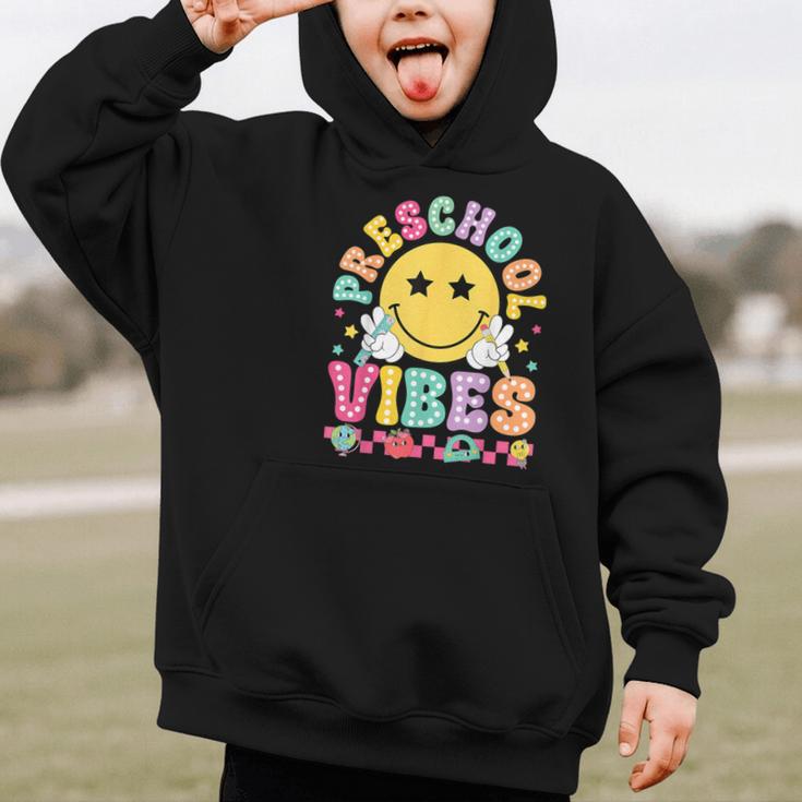 Preschool Vibes Smile Face Back To School Kinder Girls Kids Graphic Kid Hoodie