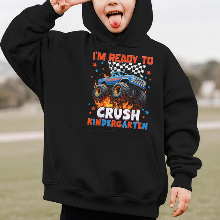 Ready To Crush Kindergarten Monster Truck Back To School Boy Graphic Kid Hoodie Ready To Crush Kindergarten Monster Truck Back To School Boy Graphic Kid Hoodie