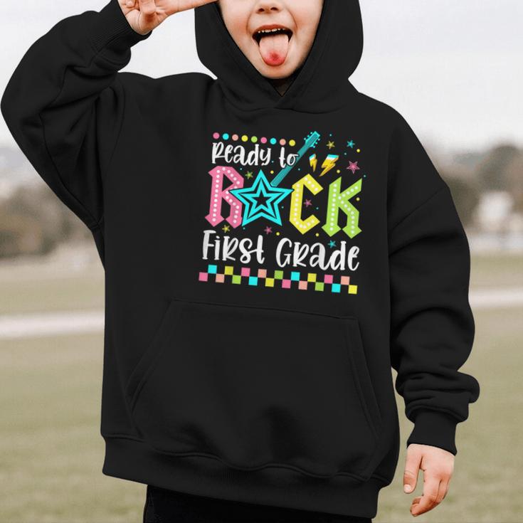 Ready To Rock First Grade Back To School 1st Grade Boys Kids Graphic Kid Hoodie Ready To Rock First Grade Back To School 1st Grade Boys Kids Graphic Kid Hoodie