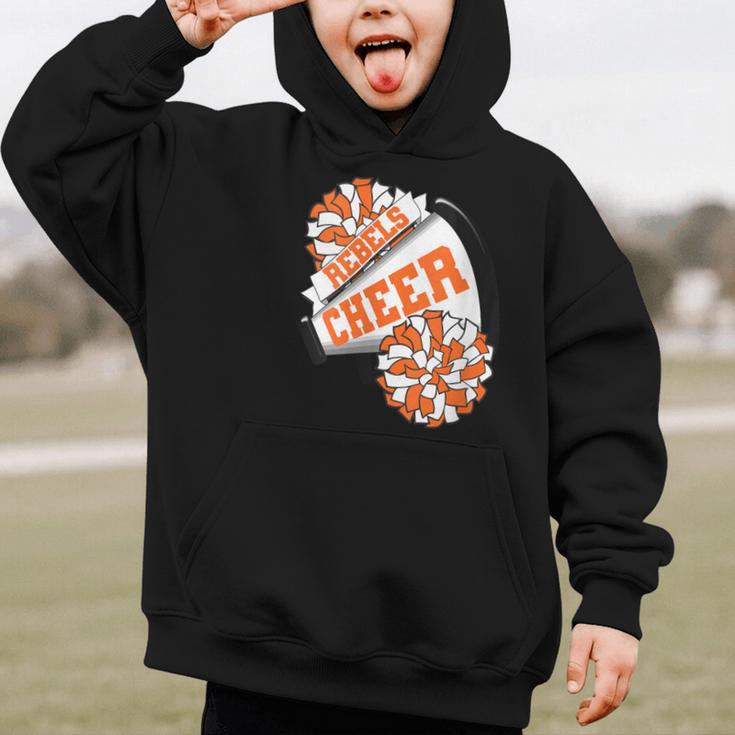 Rebels Cheer Back To School Cheerleading Spirit O Graphic Kid Hoodie Rebels Cheer Back To School Cheerleading Spirit O Graphic Kid Hoodie