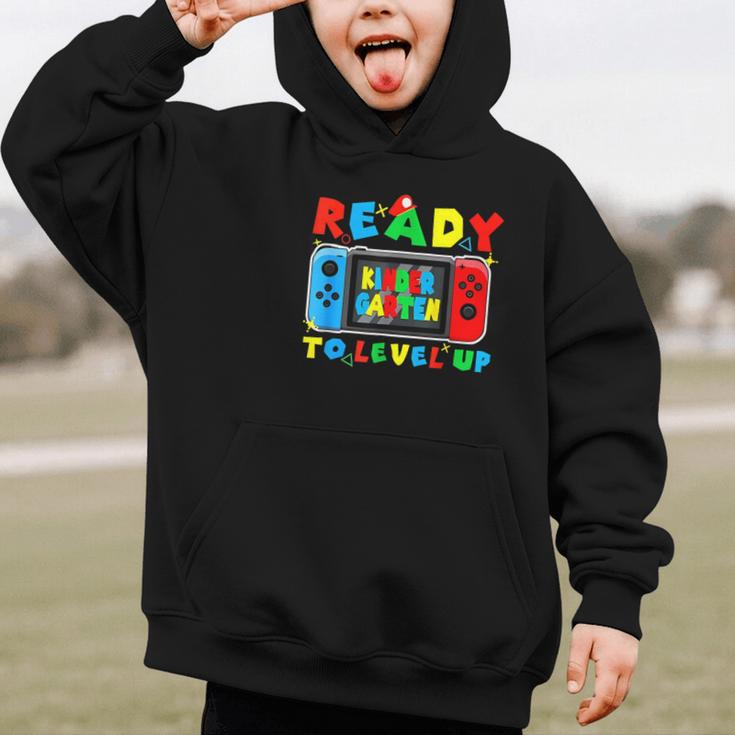 Retro Back To School Kindergarten Ready To Level Up Gamer Graphic Kid Hoodie Retro Back To School Kindergarten Ready To Level Up Gamer Graphic Kid Hoodie