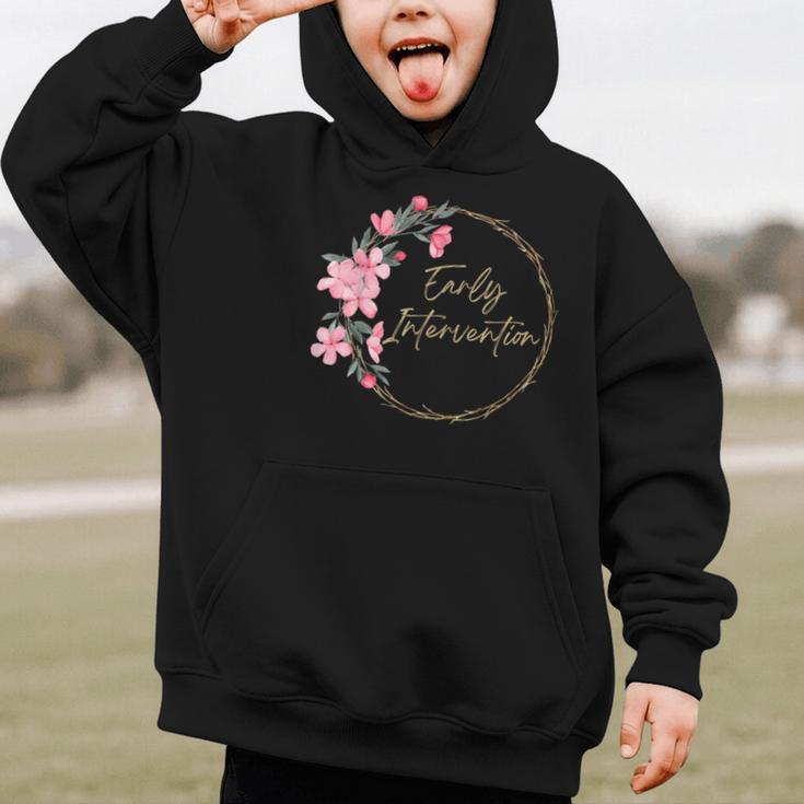 Retro Floral Early Intervention Specialist Back To School Graphic Kid Hoodie