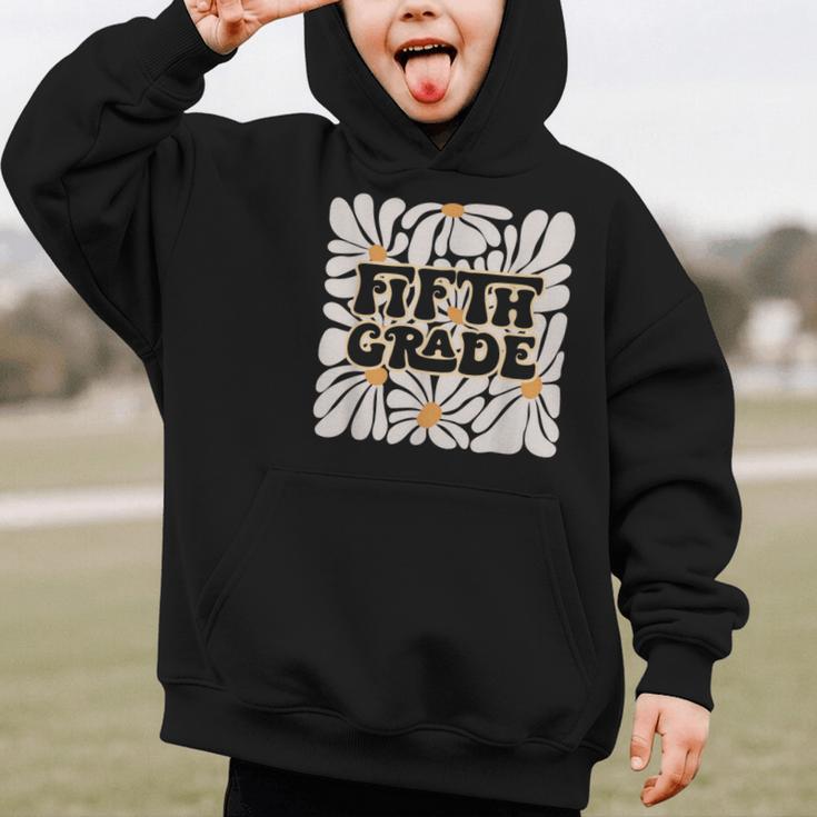 Retro Flower Power Squared Fifth 5th Grade Back To School Graphic Kid Hoodie Retro Flower Power Squared Fifth 5th Grade Back To School Graphic Kid Hoodie