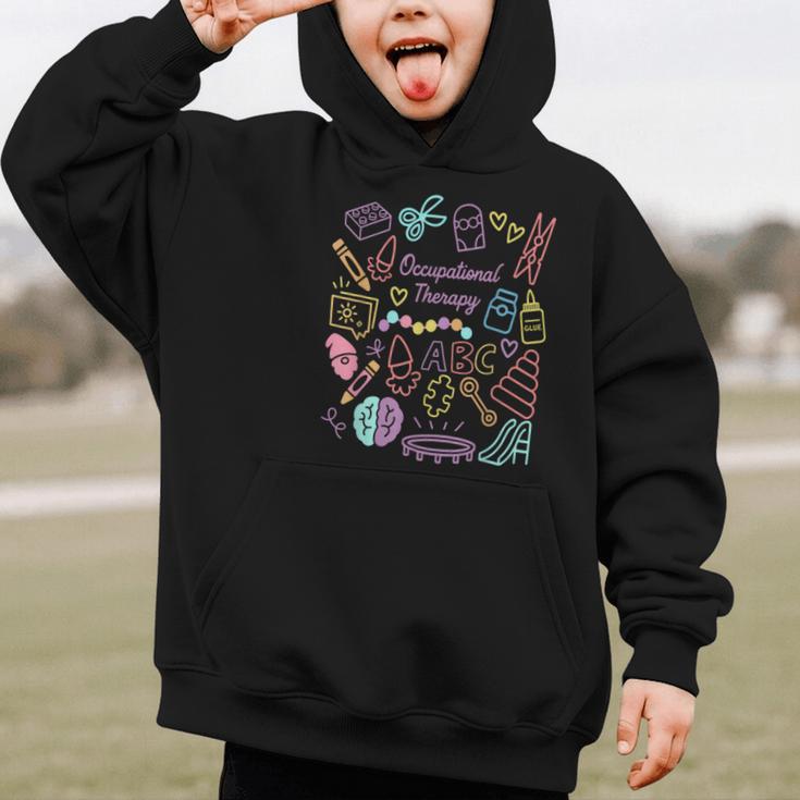 Retro Occupational Therapy Doodle Back To School Costume Graphic Kid Hoodie Retro Occupational Therapy Doodle Back To School Costume Graphic Kid Hoodie