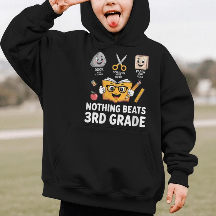 Rock Scissor Paper Nothing Beats 3rd Grade Back To School Graphic Kid Hoodie Rock Scissor Paper Nothing Beats 3rd Grade Back To School Graphic Kid Hoodie