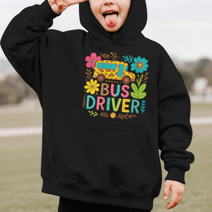 School Bus Driver Boho Floral Leopard Back To School Womens Graphic Kid Hoodie School Bus Driver Boho Floral Leopard Back To School Womens Graphic Kid Hoodie