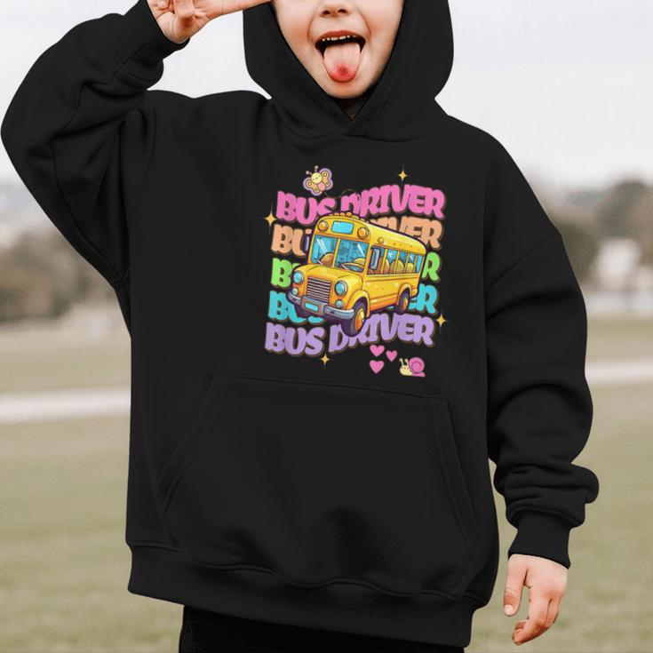 School Bus Driver Groovy Retro Back To School Graphic Kid Hoodie School Bus Driver Groovy Retro Back To School Graphic Kid Hoodie