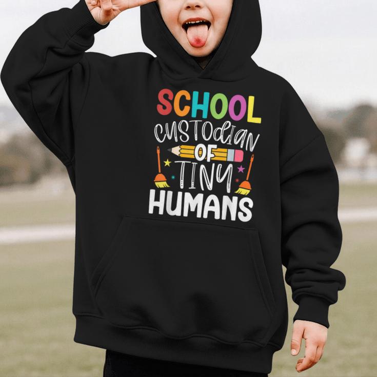 School Custodian Of Tiny Humans Back To School Janitor Graphic Kid Hoodie