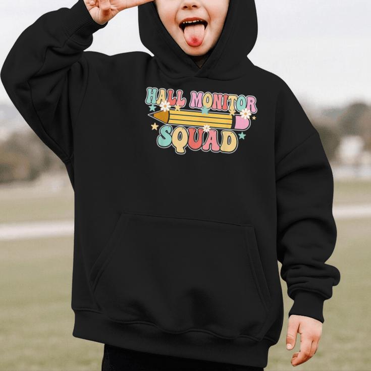 School Hall Monitor Squad Cool Retro Back To School Team Graphic Kid Hoodie School Hall Monitor Squad Cool Retro Back To School Team Graphic Kid Hoodie