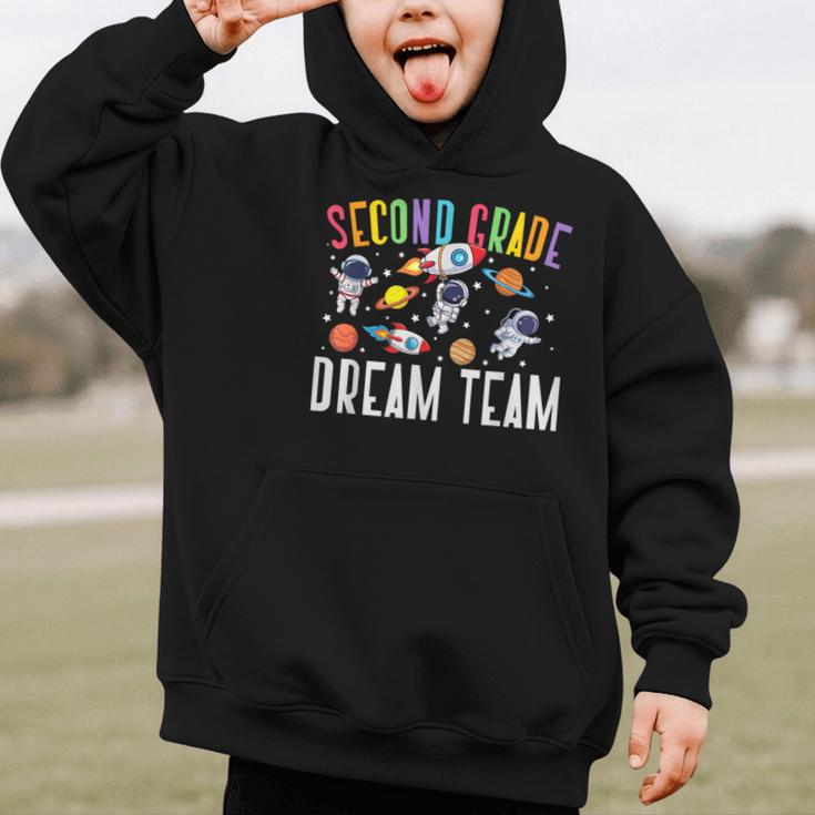 Second Grade Dream Team Astronaut 2nd Grade Back To School Graphic Kid Hoodie Second Grade Dream Team Astronaut 2nd Grade Back To School Graphic Kid Hoodie