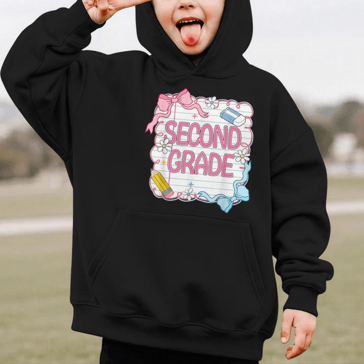Second Grade Girls Kids Back To School Girls Coquette Bows Graphic Kid Hoodie